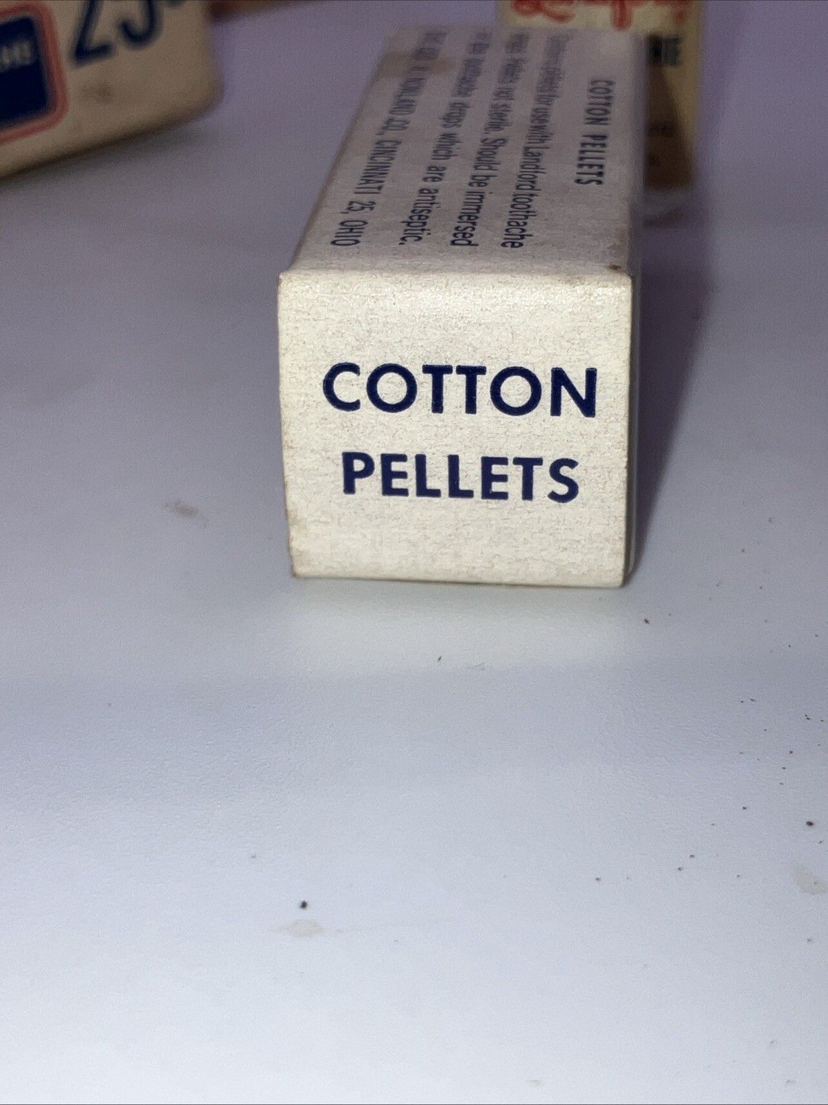 Nowland’s Langford Toothache Kit Vtg Box Bottle Cotton Pellets