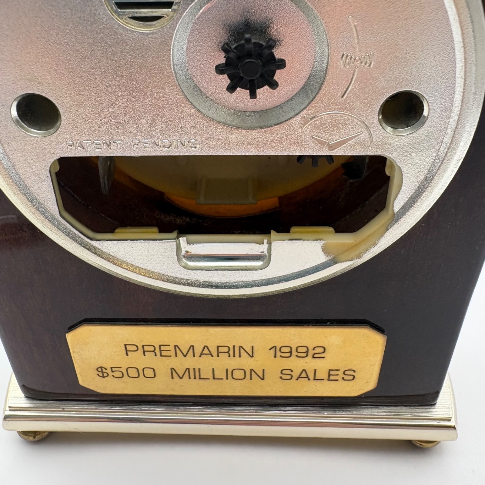 Drug Rep Pharmaceutical PREMARIN 1992 $500 Million Sales Clock Works Wood