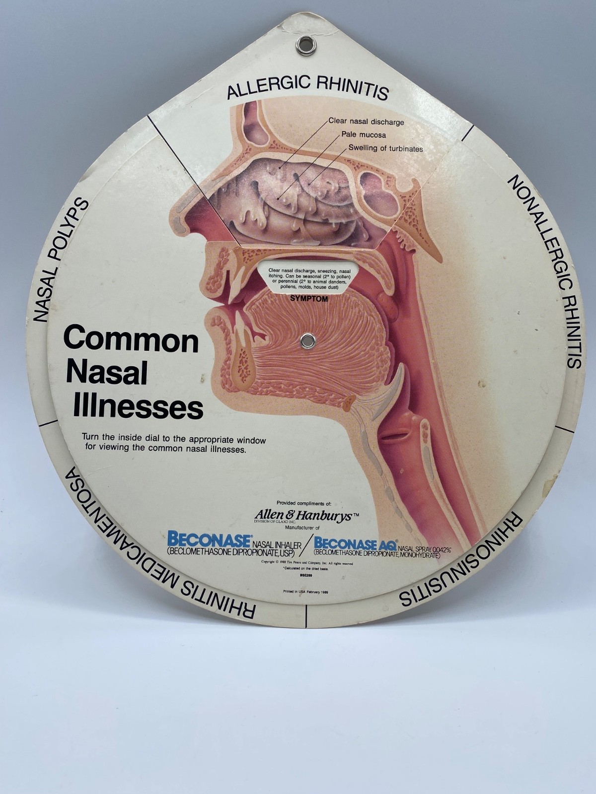 Vintage Pharmaceutical Prop 1988 Nasal Spray Advertisment for Beconase Spray