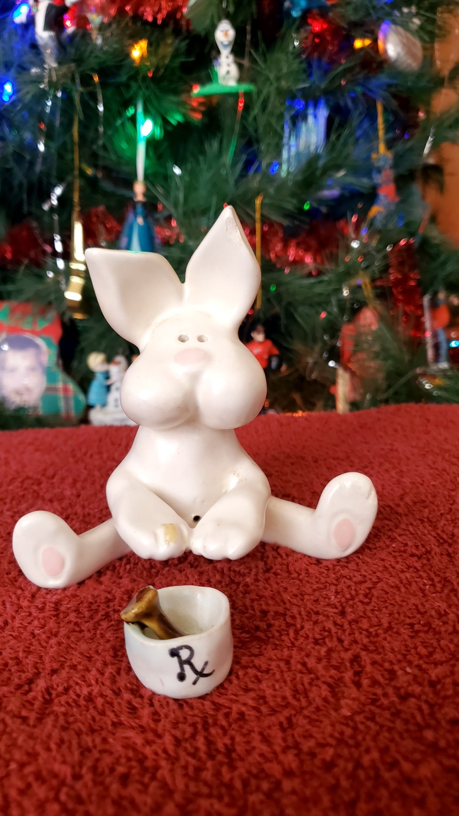 **RARE FIND**Vintage 1986 Pharmacy Wabbits Rabbit W/Separate Rx Mortar/Pestle 2