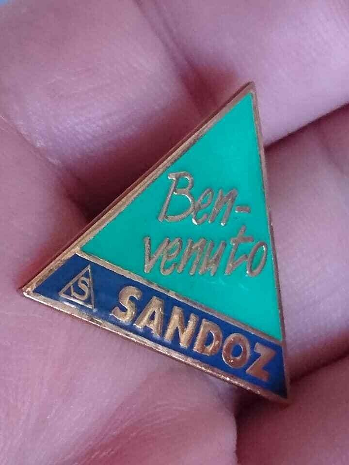 SANDOZ Pharmaceuticals pin LSD Albert Hofmann – BENVENUTO pin badge