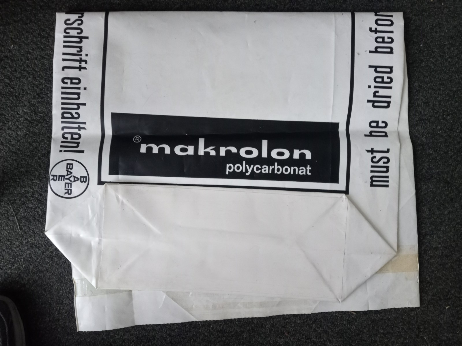 Vintage BAYER Pharmaceuticals Makrolon Polycarbonat Chemical Compound Bag 1970s