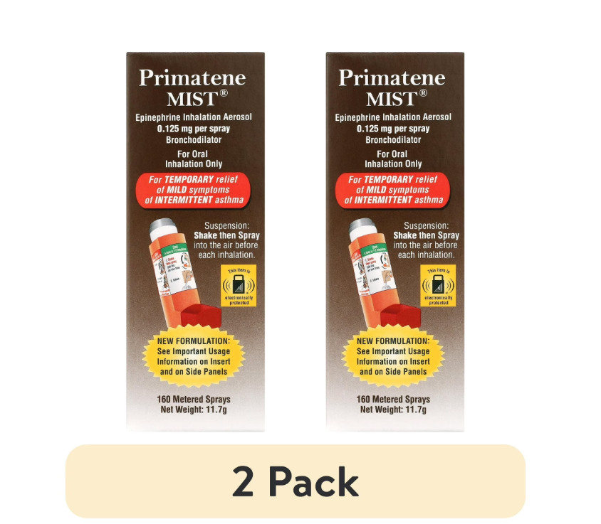 (2 pack) Primatene MIST Epinephrine Oral Inhalation Aerosol