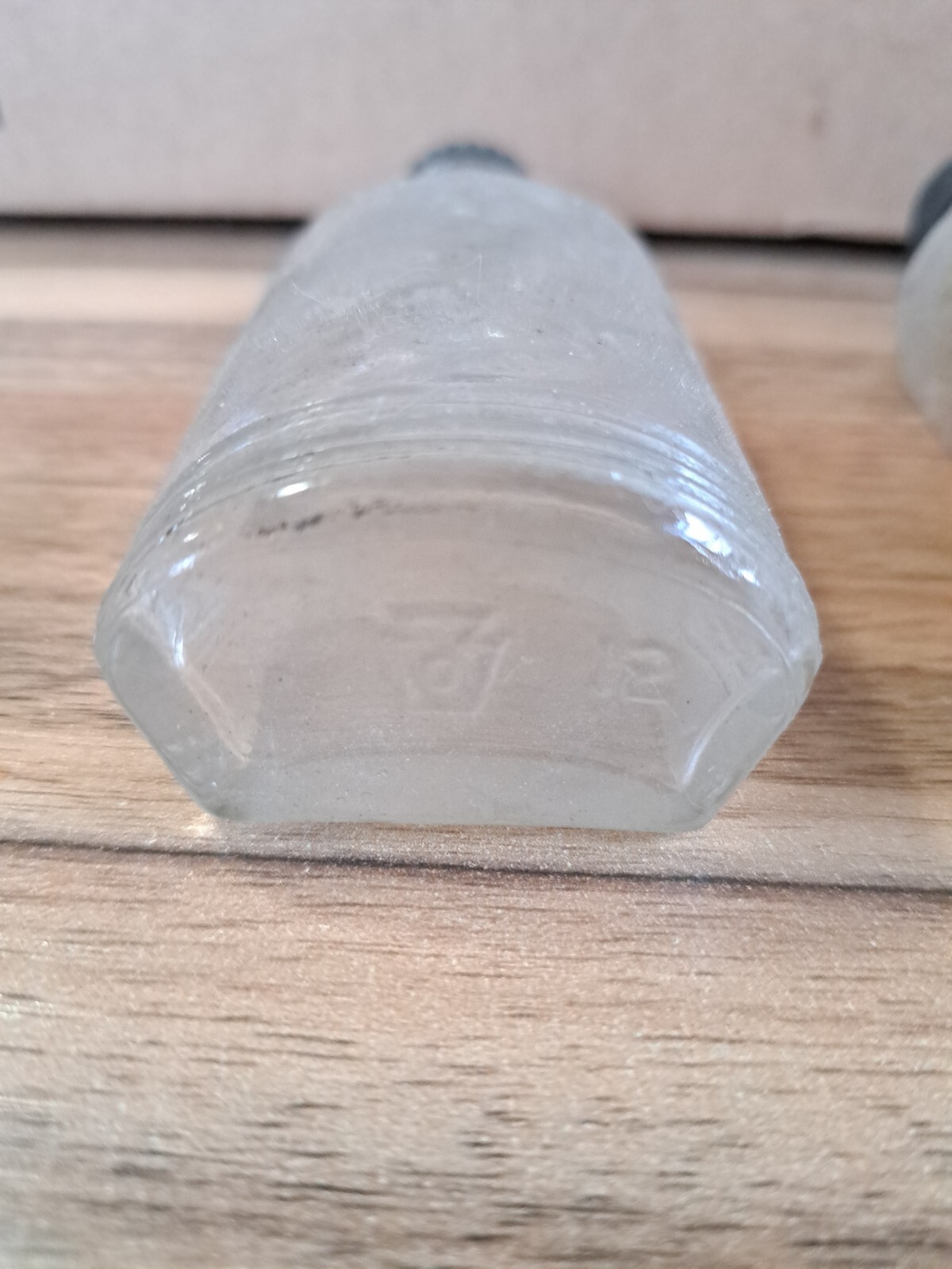 vintage apothecary pharmacy bottles clear glass. 4oz and 3oz prescription bottle