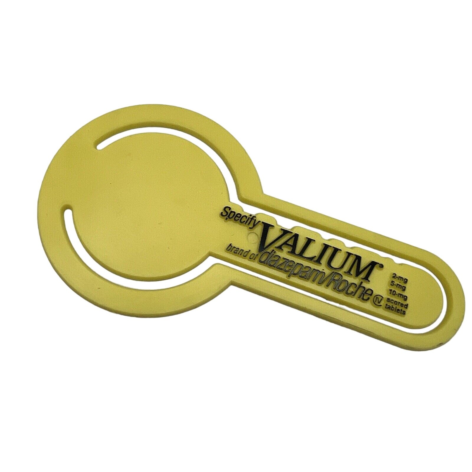 Vtg Yellow Valium Roche Pharmaceutical Rep Promo Item Advertisement Bookmark 5″