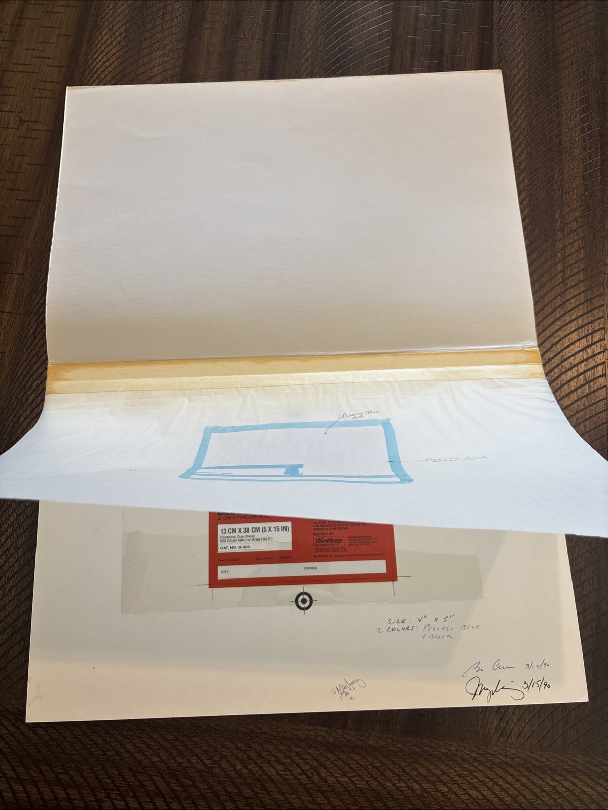 Lot Of 5 BIOBRANE II Signed Original Label Art Works Winthrop Pharma w/ Booklet