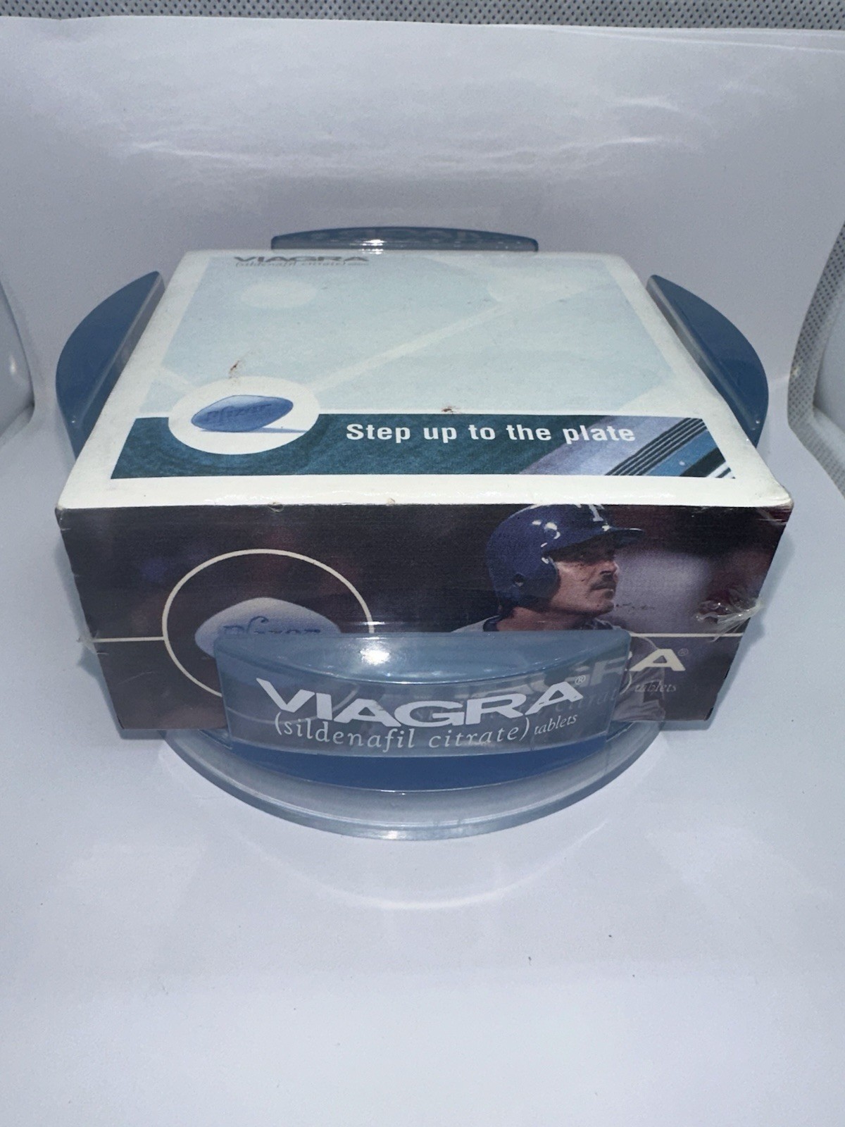 Viagra Sticky Note Pad 4×4″ Desk Holder Pharmaceutical Promotional 2002 – Mint