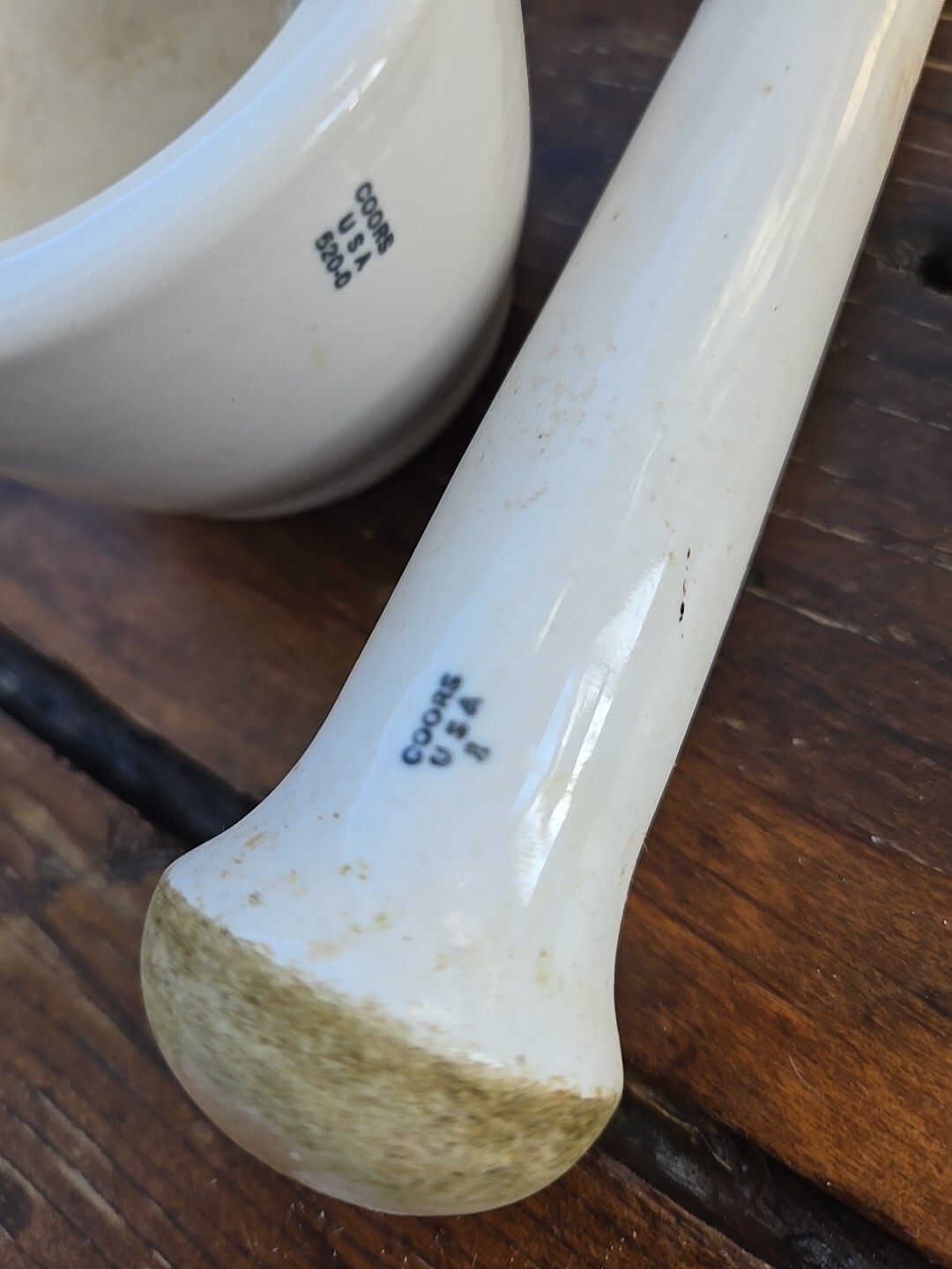 VINTAGE COORS USA POTTERY SMALL MORTAR AND PESTLE SET Chemistry Lab