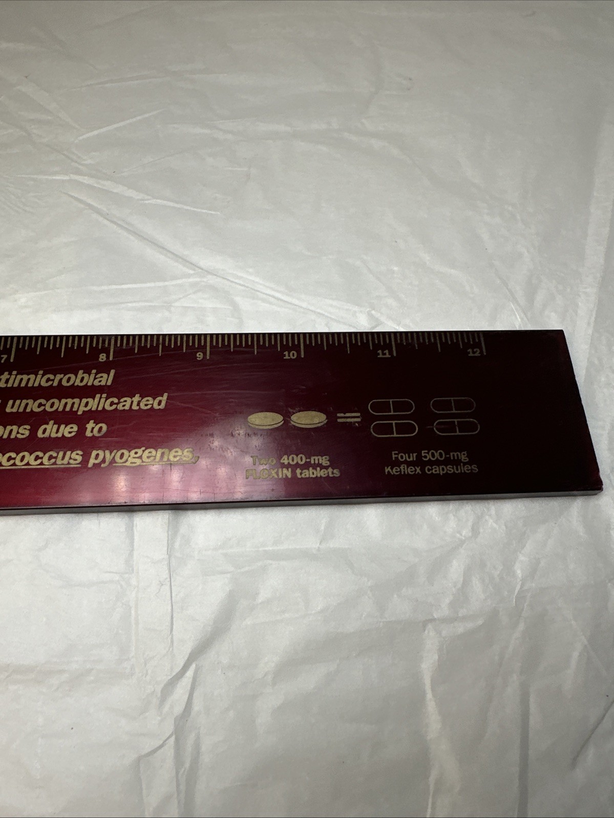Vintage 1992 FLOXIN LOFLOXACIN Pharmaceutical Drug Rep RULER