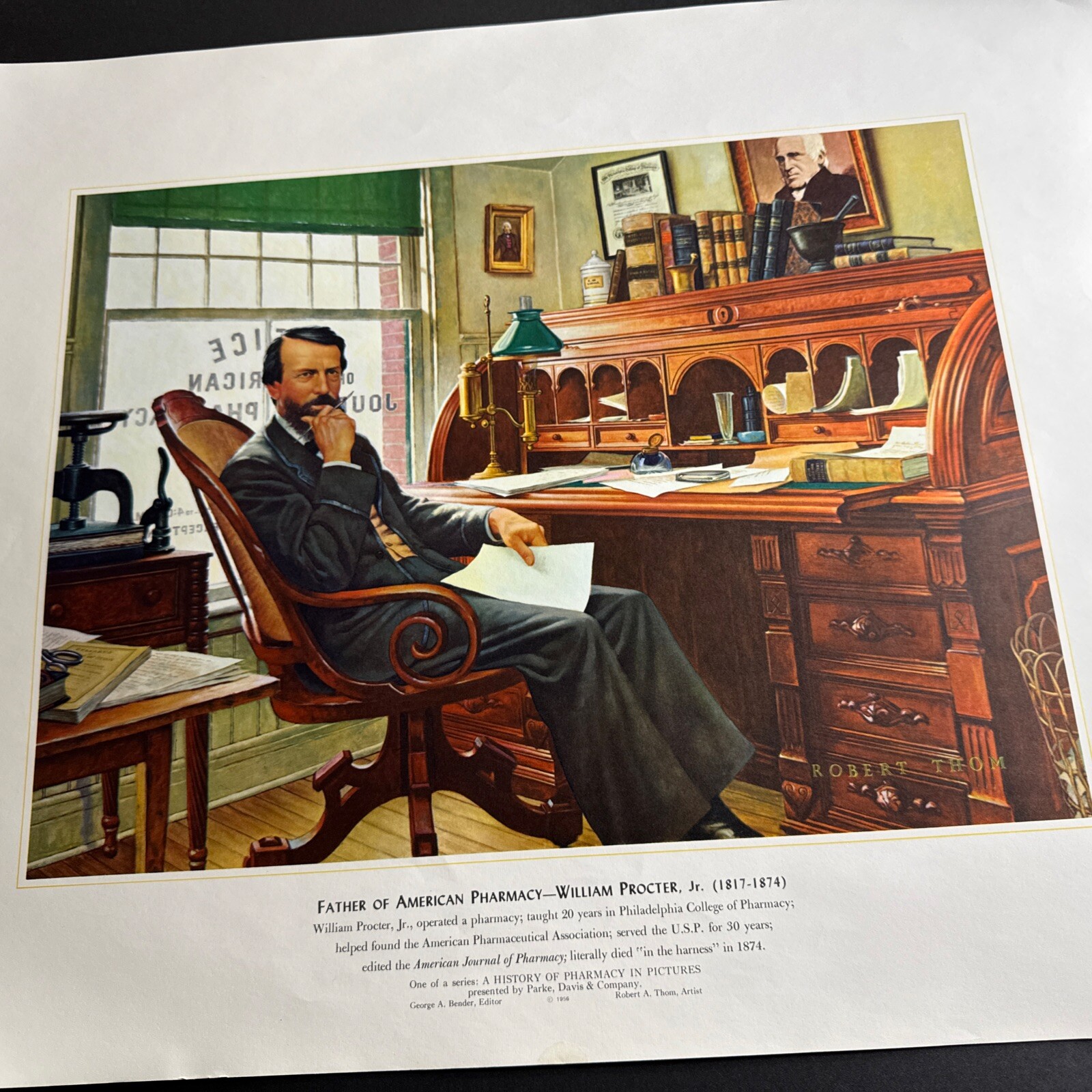 A HISTORY OF PHARMACY IN PICTURES 1954 PRINT#29 Great Gift For Doctor 22″×18″