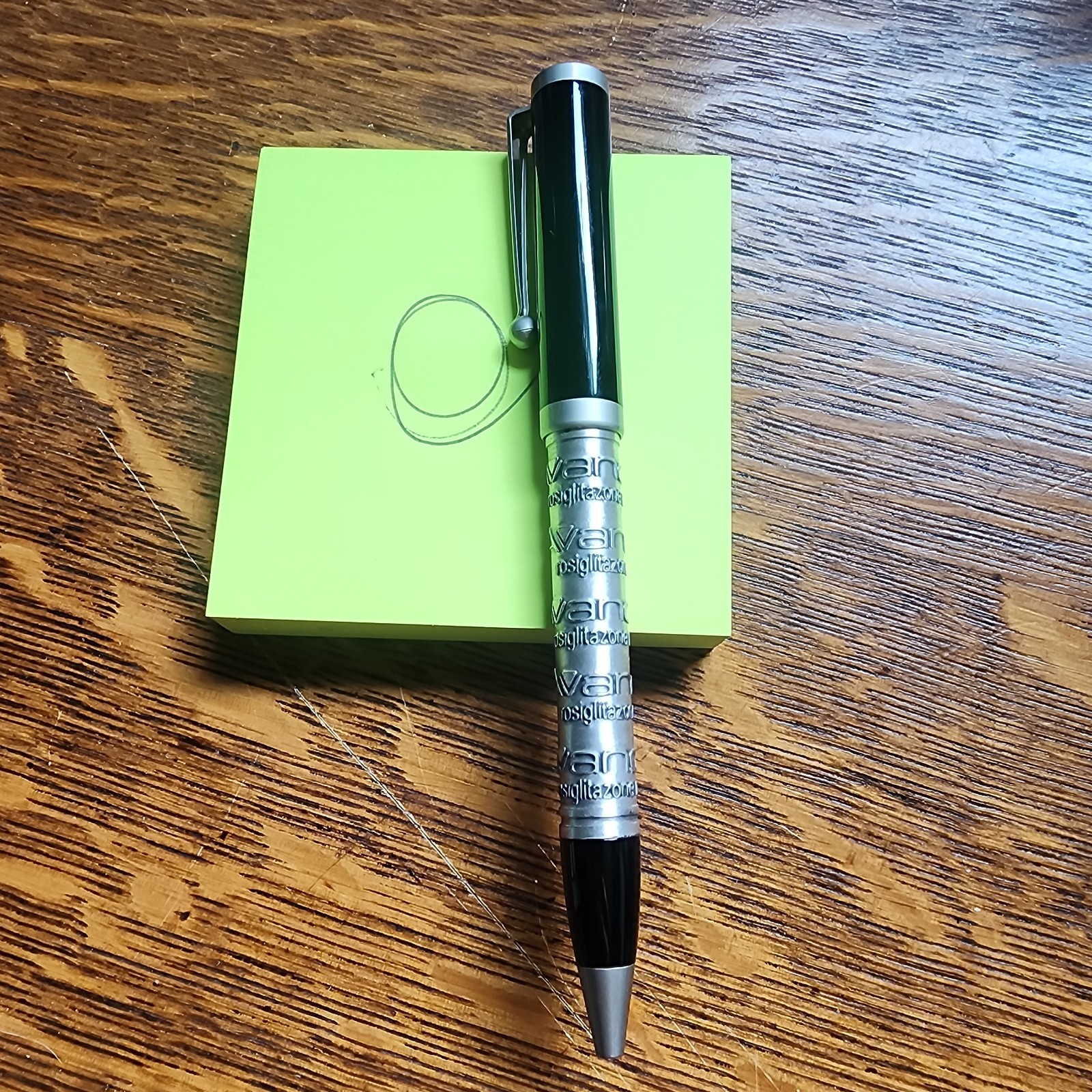 AVANDIA METAL DRUG PHARMACEUTICAL PEN PEWTER BLACK RAISED LETTERS