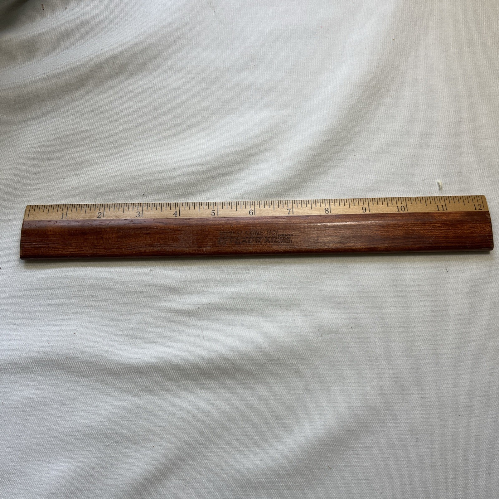 Drug Rep Promo wood ruler VENLAFAXINE HCI EFFEXOR XR 12”