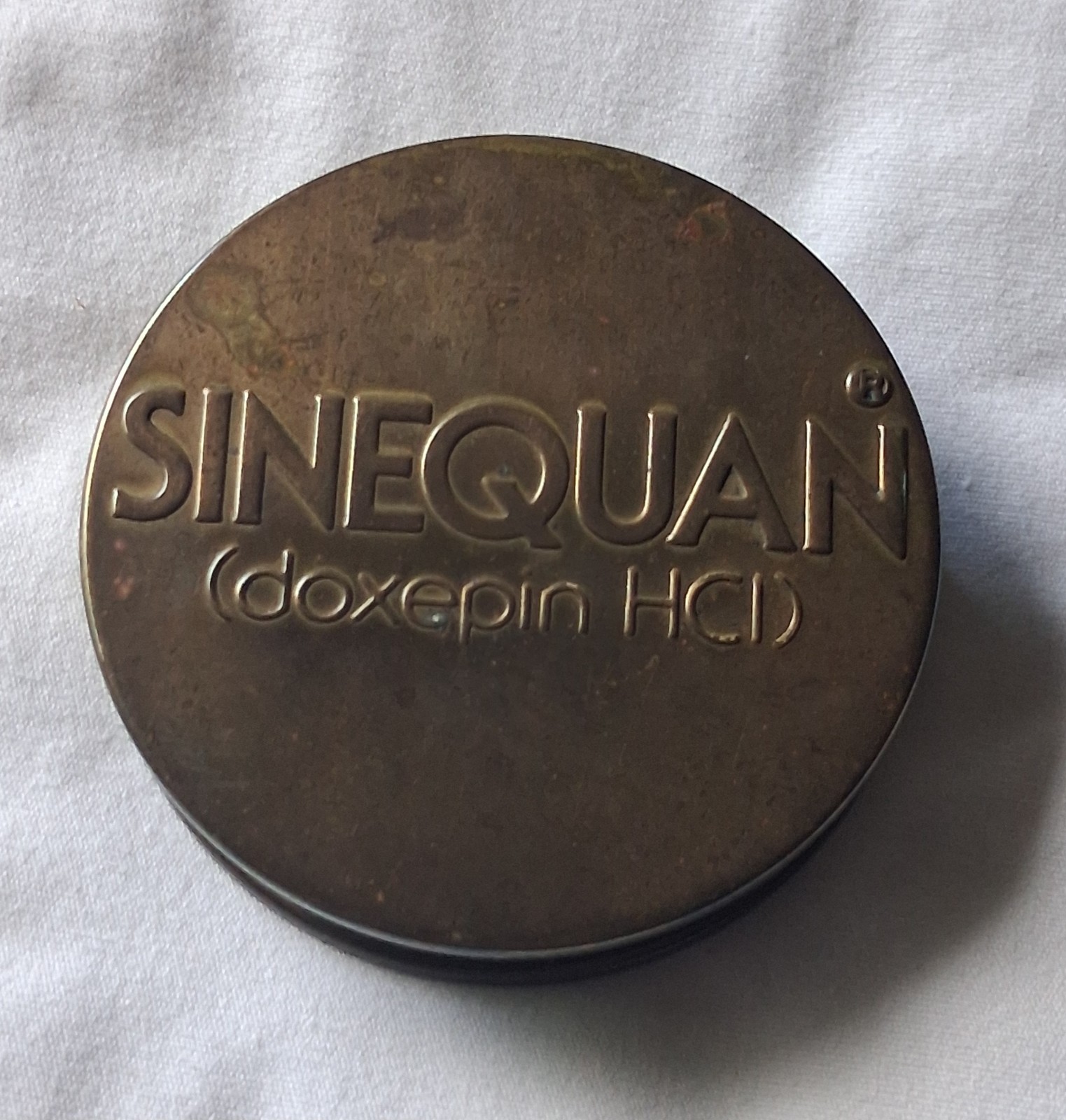 Vintage Sinequan Doxepin Drug Rep Brass Magnifying Glass