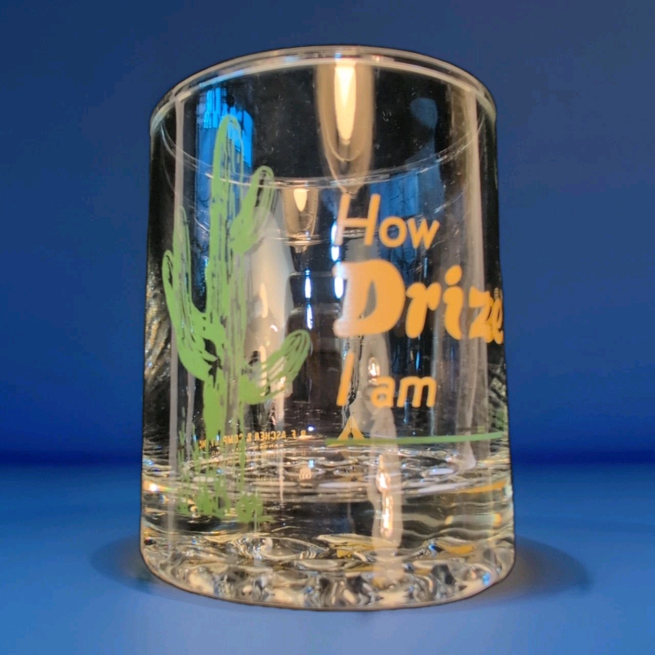Vintage Drize Pharmaceutical Drug Rep Promo Rocks Glass “How Drize I Am” 3.5in