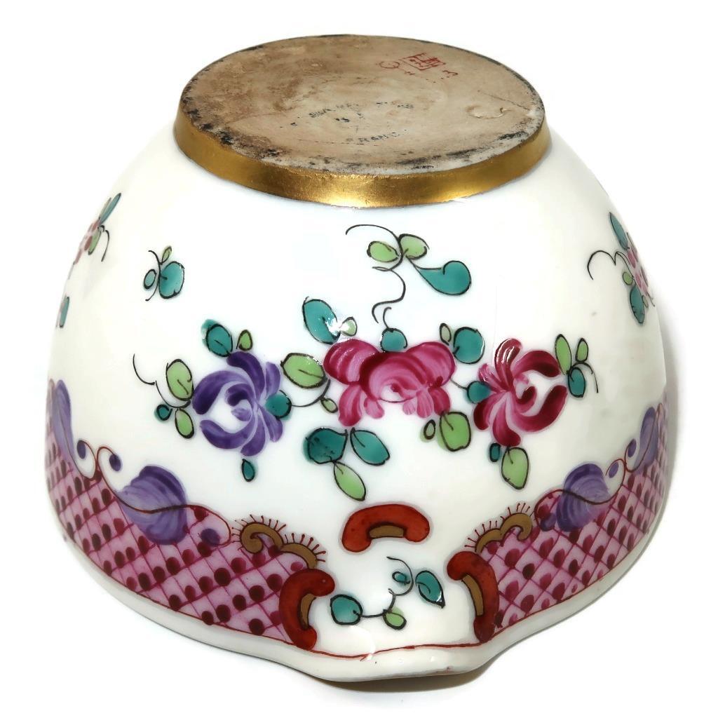 Edmé Samson Ceramics Porcelaine de Paris Imari Style Mortar & Pestle w/Stand, 4″
