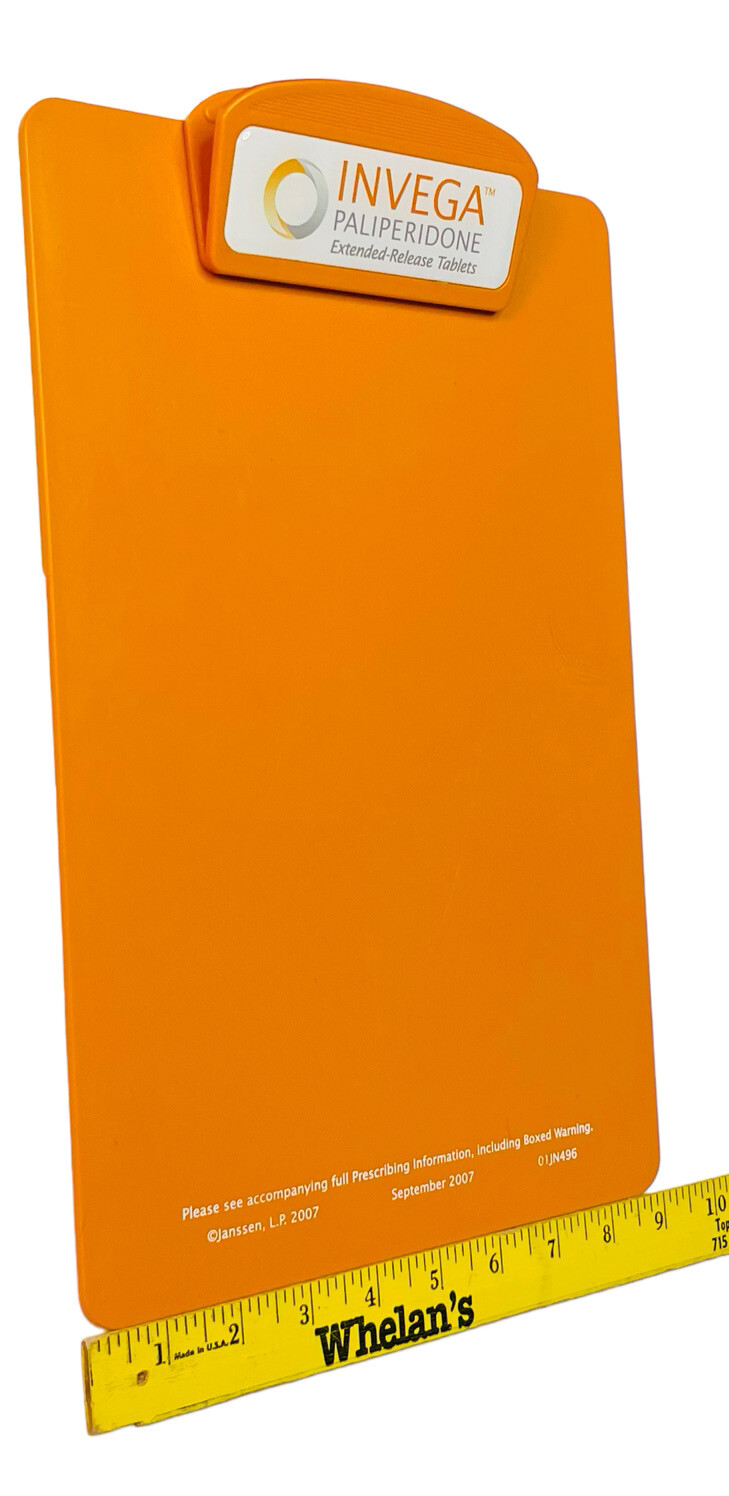 CLIPBOARD INVEGA PALIPERIDONE PHARMACEUTICAL AD 2007 JANSSEN SCHIZOPHRENIA