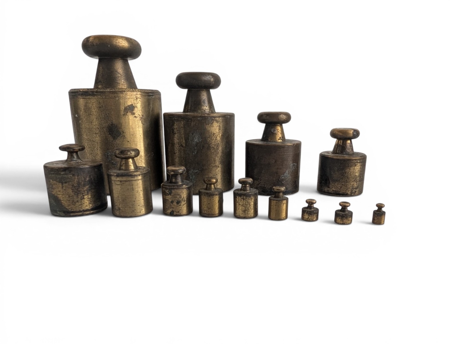 Vintage Ohaus Brass Calibration Weights Set – 13 Pieces with Original Holder
