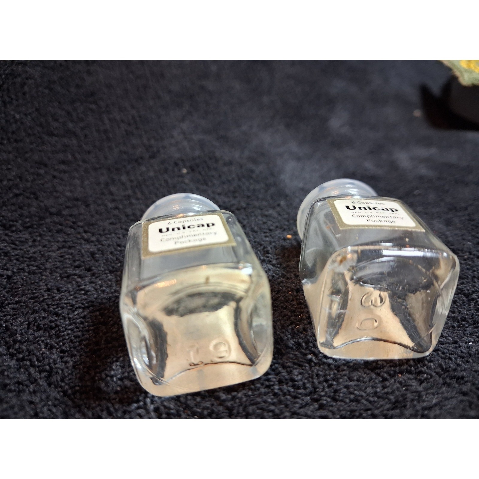 Vintage Unicap Upjohn Company Vitamin Apothecary Glass Salt & Pepper