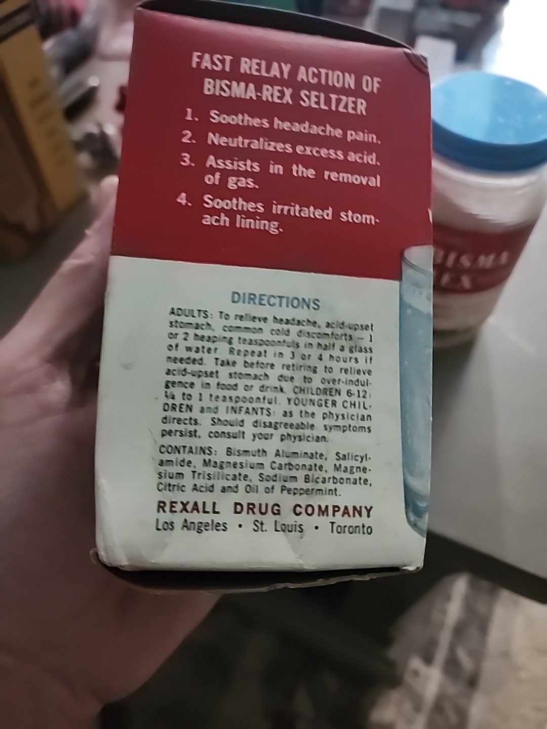 NOS Bisma-Rex Rexall 1lb Pink Powder For Upset Stomach FULL UNOPENED