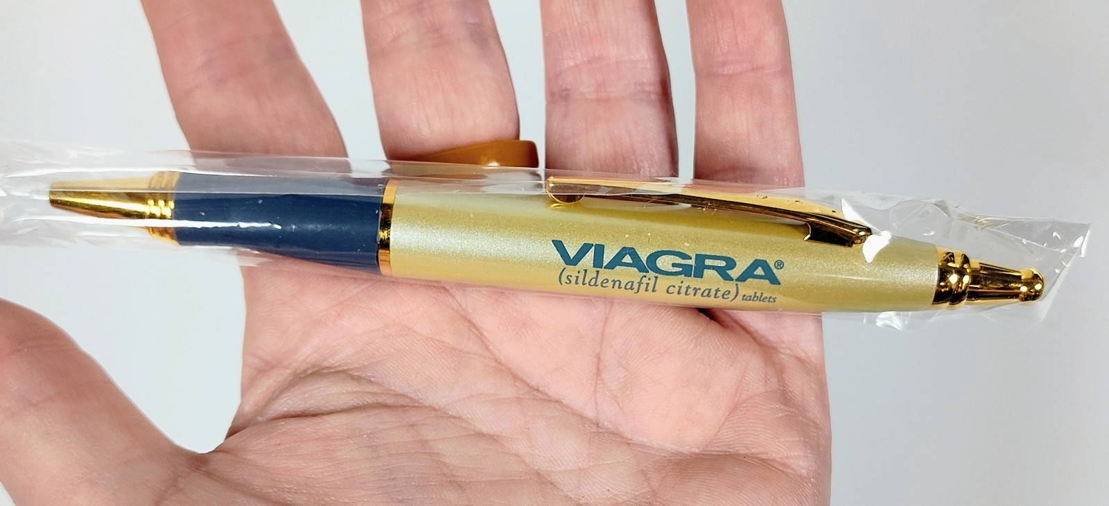 New Vintage Viagra Medical Advertising Pens In Plastic Sleeve Lot Of 4 NOS Works