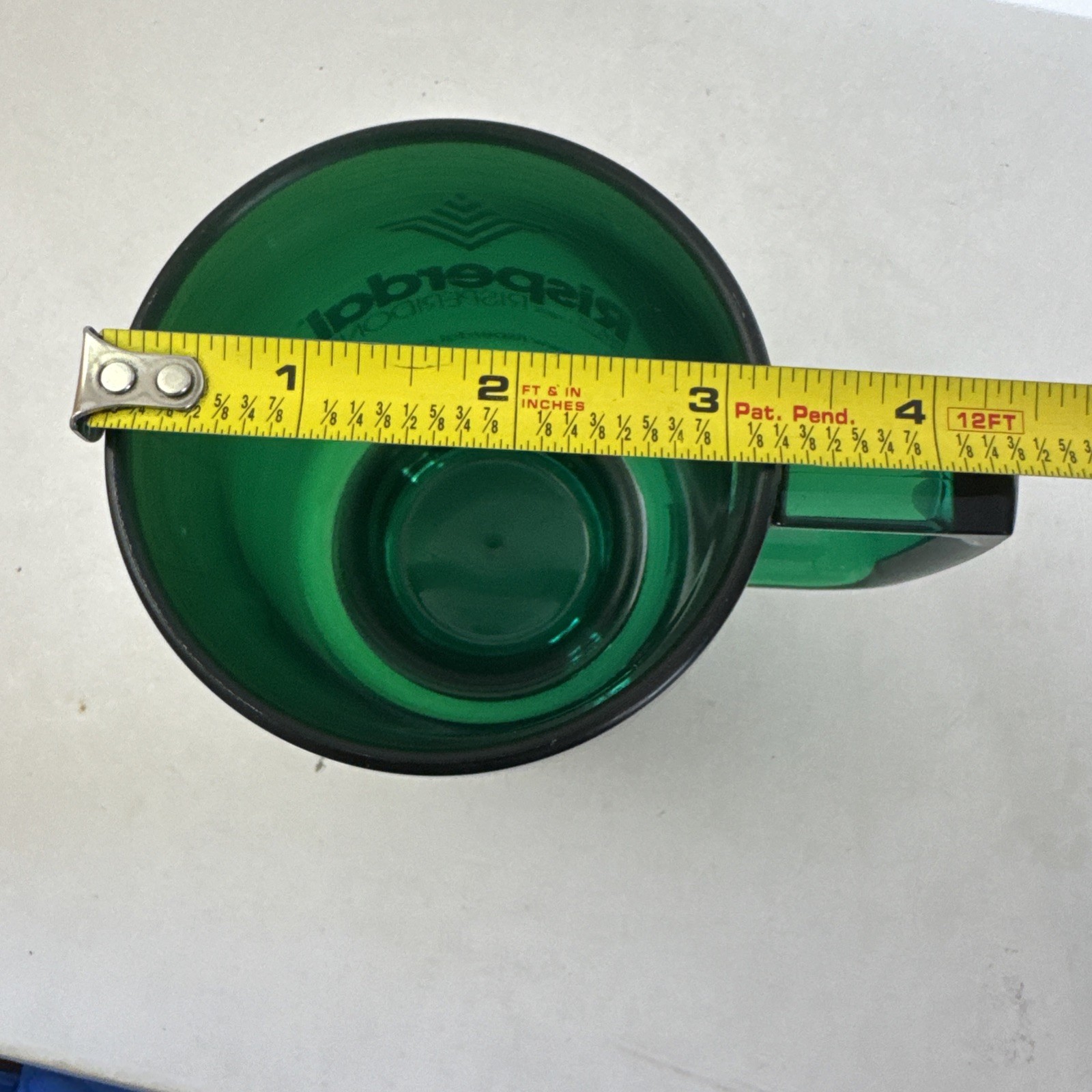 Risperdal Risperidone Drug Rep Hard Plastic Mug Green Coffee Cup VINTAGE EUC