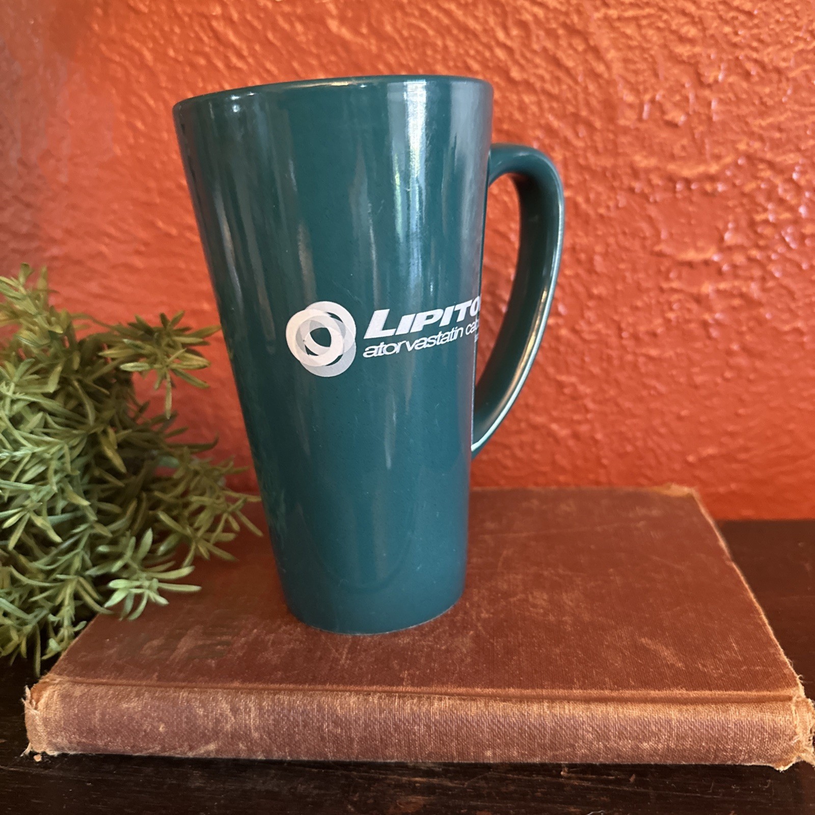 Lipitor Tall Teal Mug Pharmaceutical Promo Coffee Cup Medical-Core Ceramic Promo