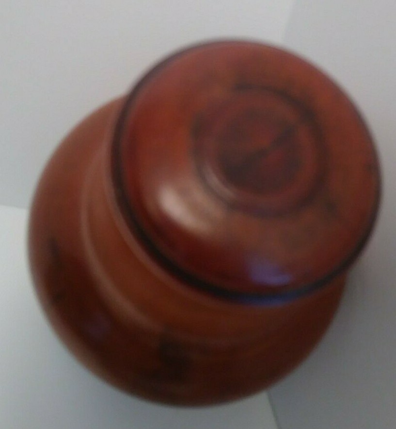 Antique Branded Boxwood Pharmaceutical Treenware Covered Glassware Box Holder