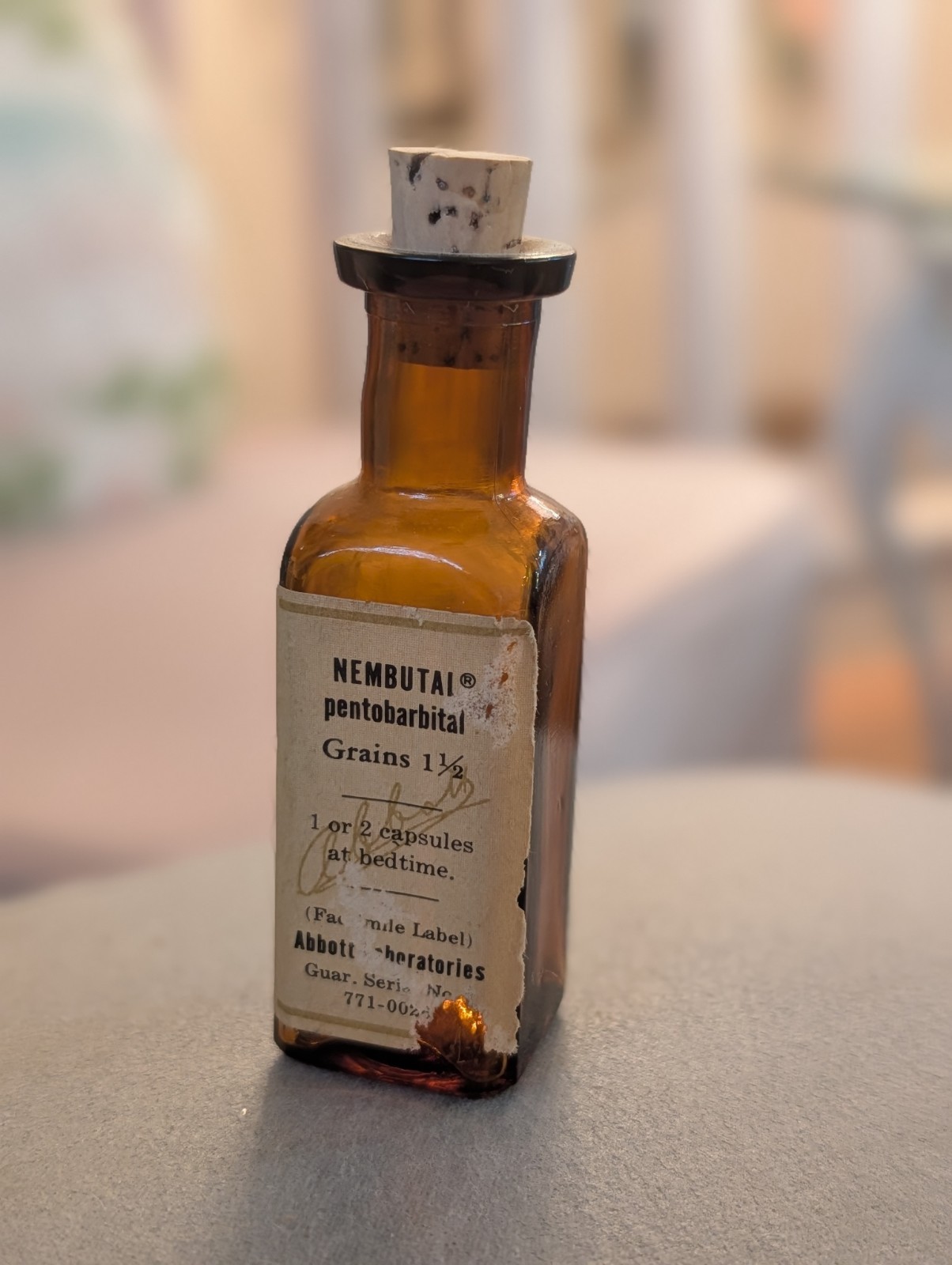 Vtg Abbott Nembutal pentobarbital empty bottle rare pharmacy medication