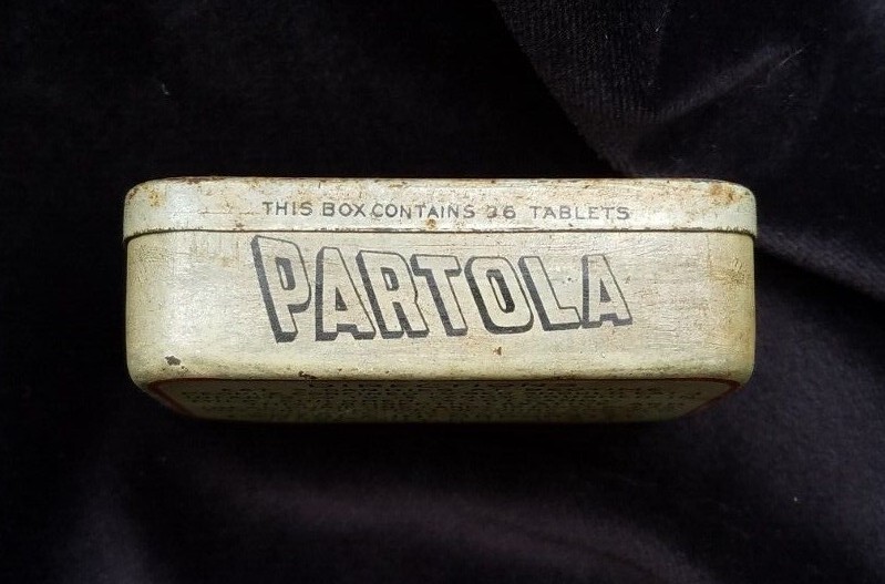 Old Medicine Tin Partola Doctor Candy Antiseptic Mint Laxative Jersey City NJ