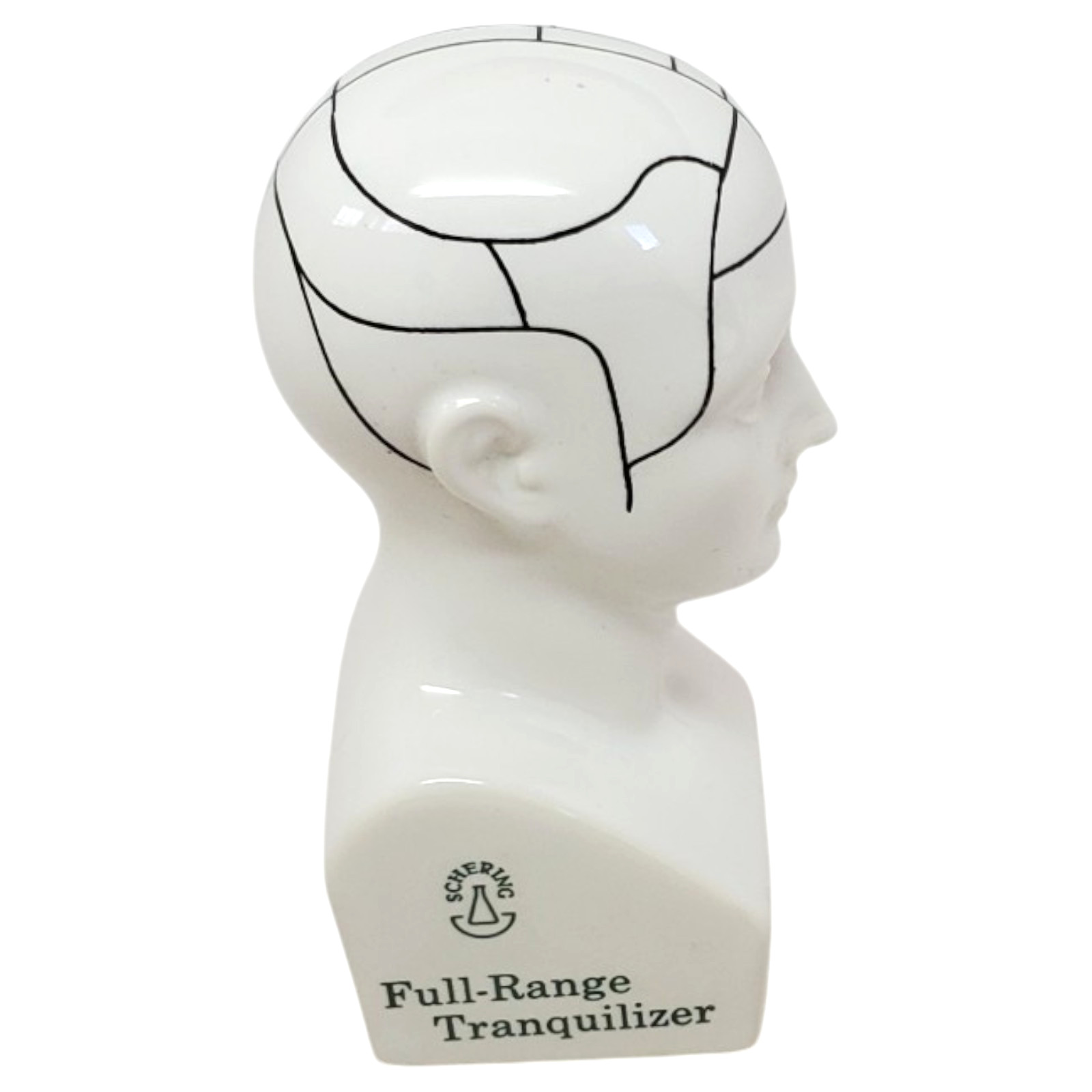 Schering TRILAFON Tranquilizer Phrenology Head Ceramic Bust Figurine 1960s – D