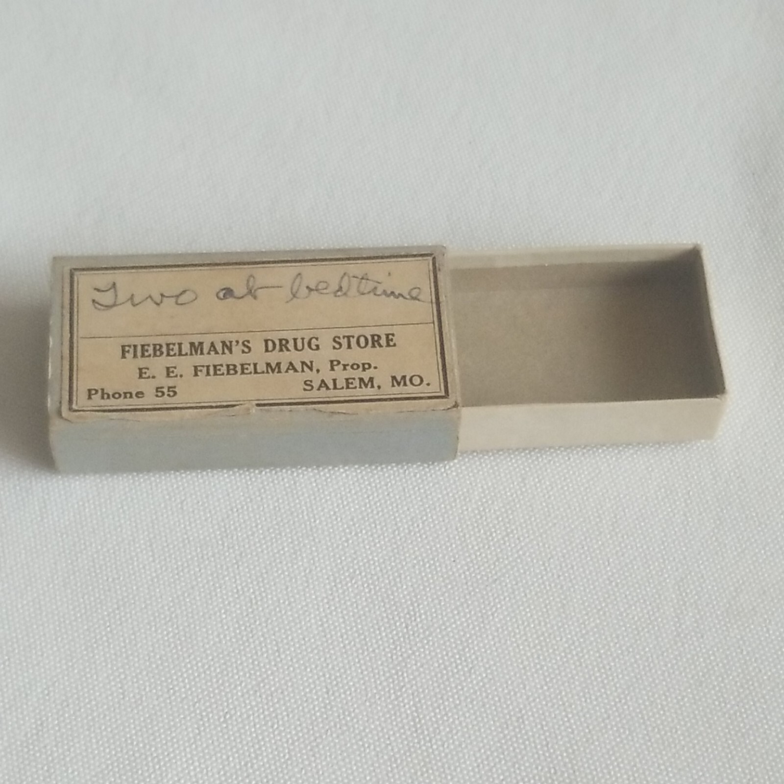 Vtg Pharmacy Pill Box From Drug Store In Salem MO Phone #55 & 2 Rolling Papers