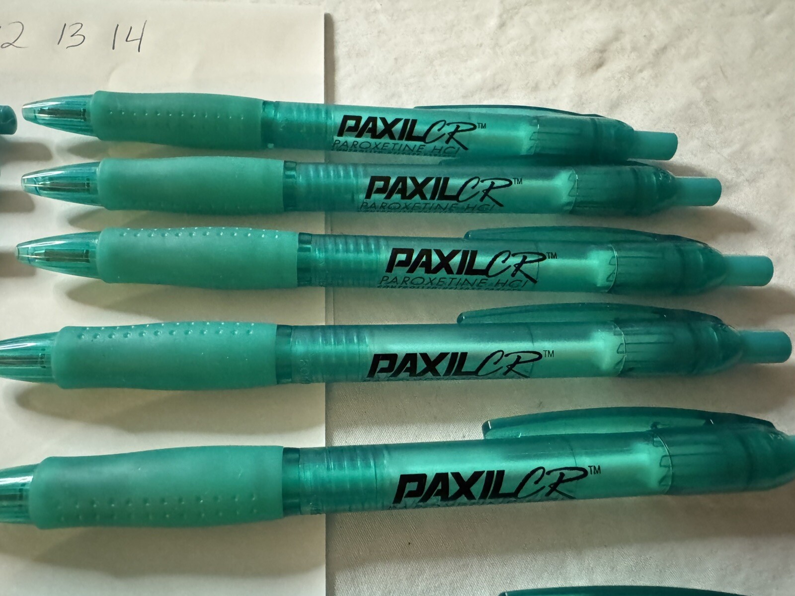 Lot Of 14 Paxil CR Drug Rep Pharmaceutical Promo Advertising Pens Plastic