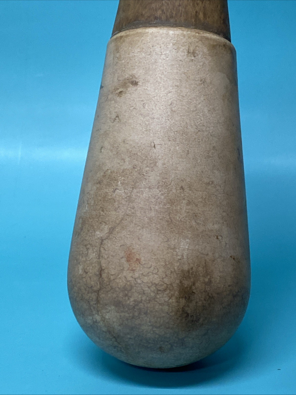 Vintage MORTAR & PESTLE Ceramic & Wood Pharmacy Apothecary HUGE 10” WH3