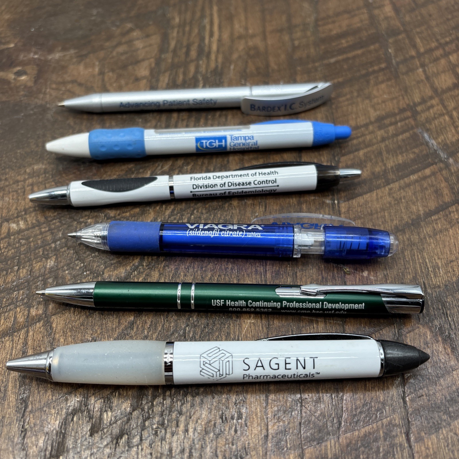 Lot 6 Pharmaceutical Drug Rep Pens Medical, Collectibles, Heavy Metal, Plastic