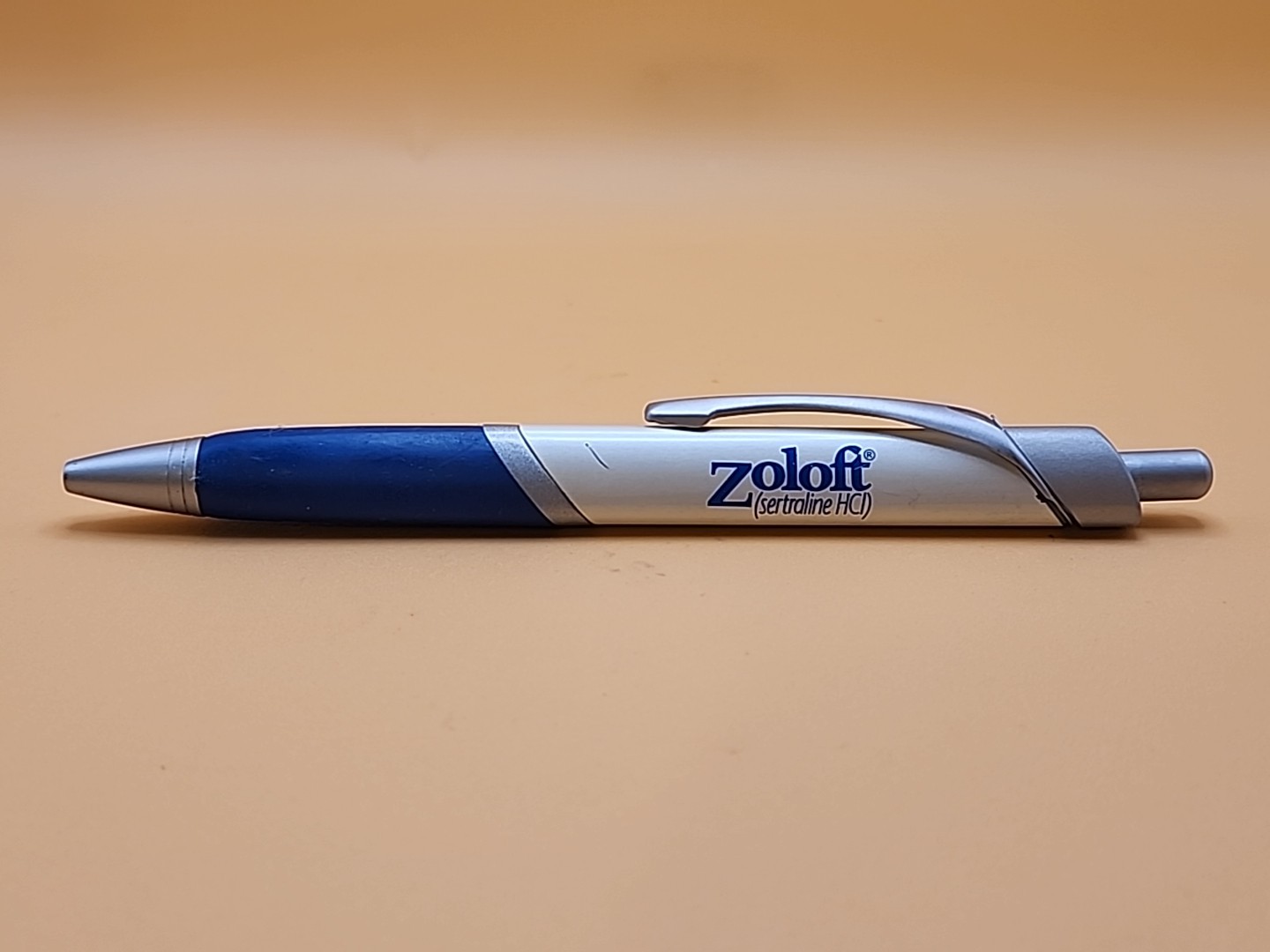 Vintage Zoloft Pen Drug Rep Advertising Blue Silver White Elephant Gift