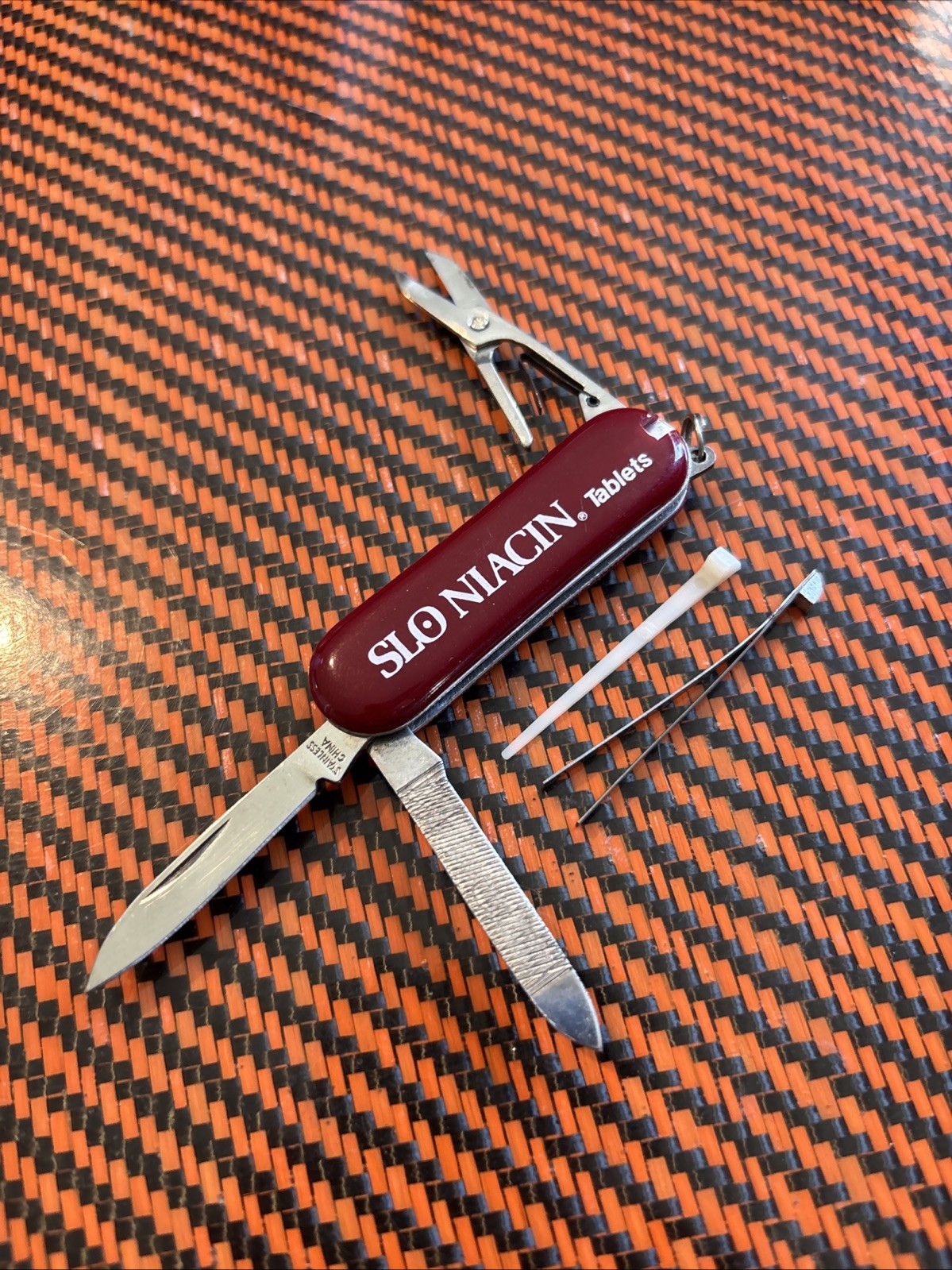DRUG REP Slo Niacin Tablets Pocket Knife Tool Look 👀 RARE Pharmaceutical