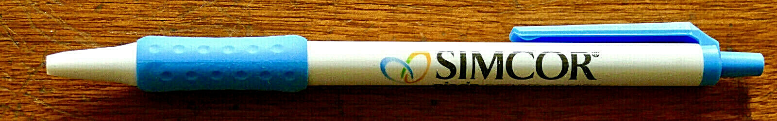SIMCOR Drug Rep Pharmaceutical PEN NOS NEW Stored Unused Rubber Grip Blue