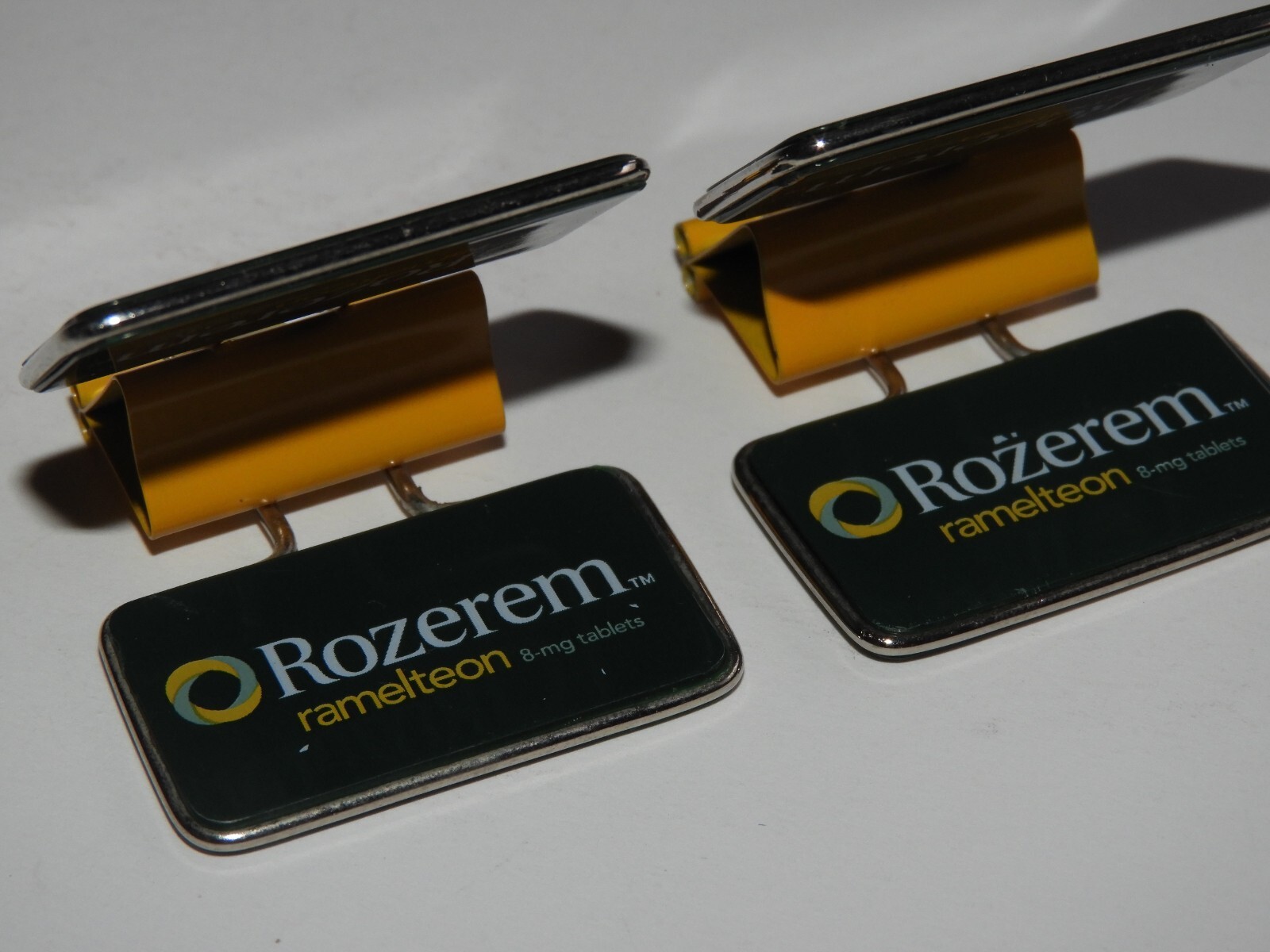 2 Rozerem Drug Rep Advertising Pharmaceuticals Collectible Binder Clips Pharma