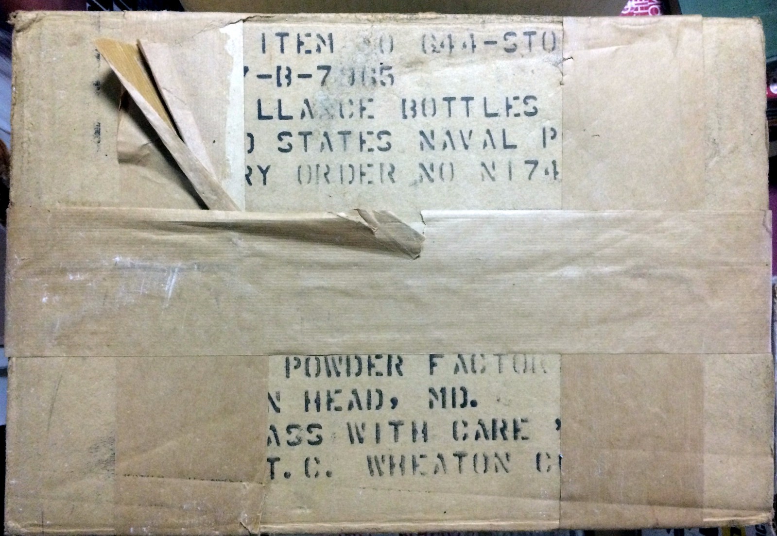 NOS TCW (Wheaton) Co 8oz Apothecary Jar w Lid Powder Surveillance Bottle US NAVY