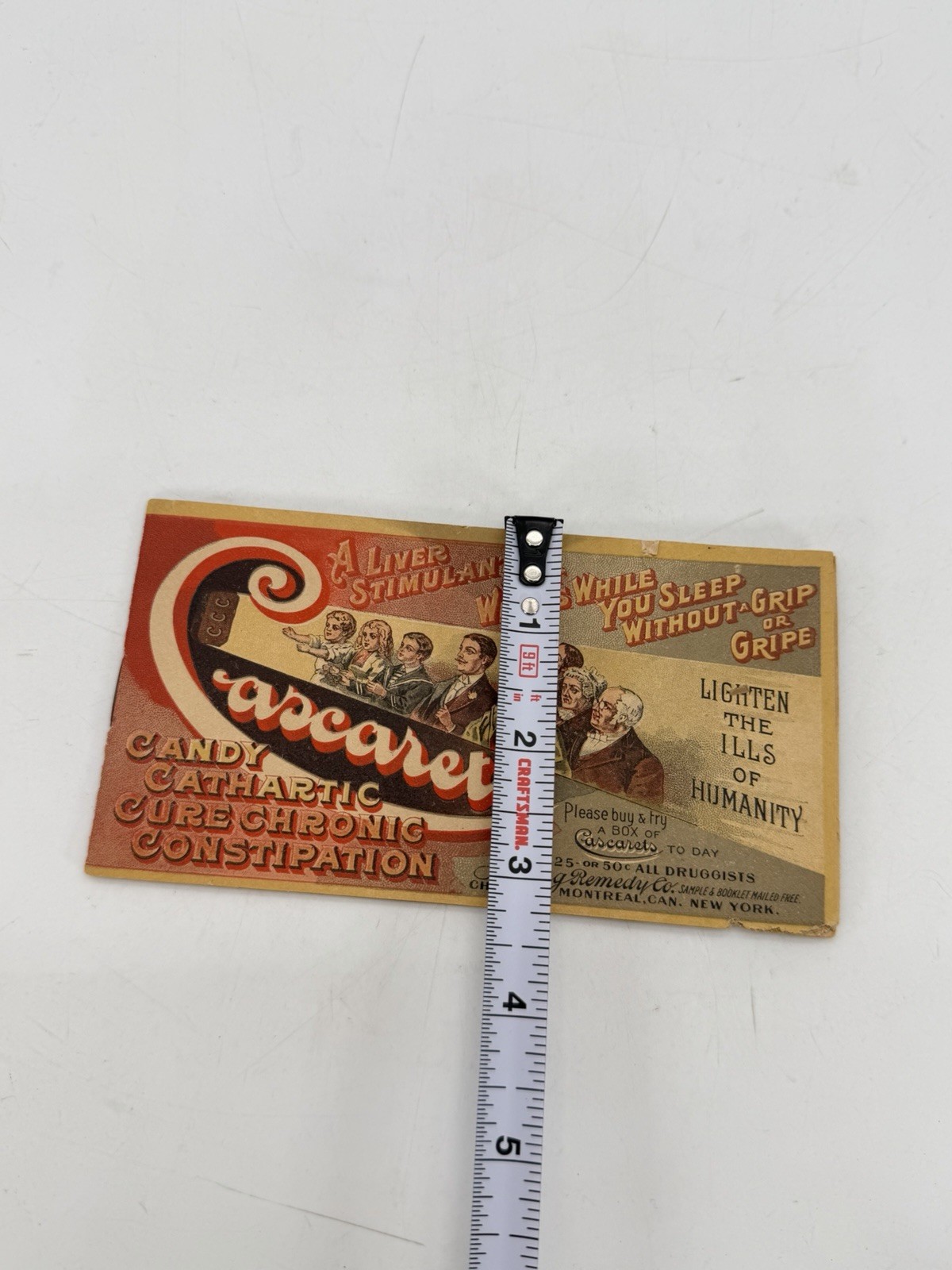 Antique Sterling Remedy Cascarets Candy Cathartic Laxative Info Booklet RARE