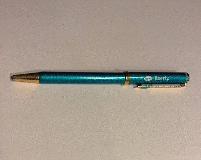 VINTAGE PFIZER ROERIG DIFLUCAN FLUCONAZOLE DRUG REP PEN METAL DRIED INK TAIWAN