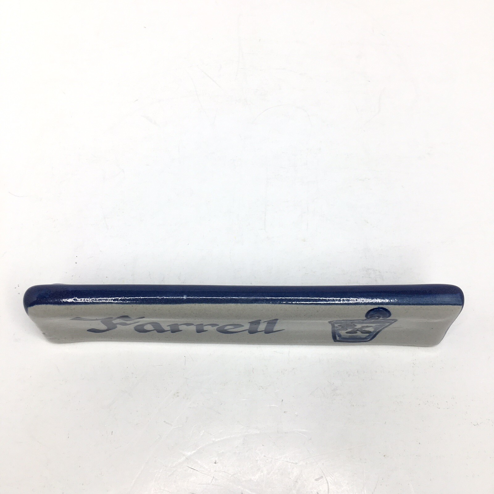 Farrell RX Pharmacy Name Plate Sign Office Desk Paperweight Louisville Stoneware
