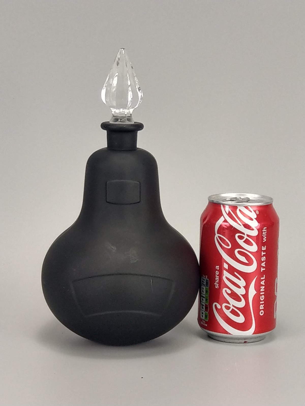 Vintage black matte glass apothecary bottle Royal Pharmaceutical Society