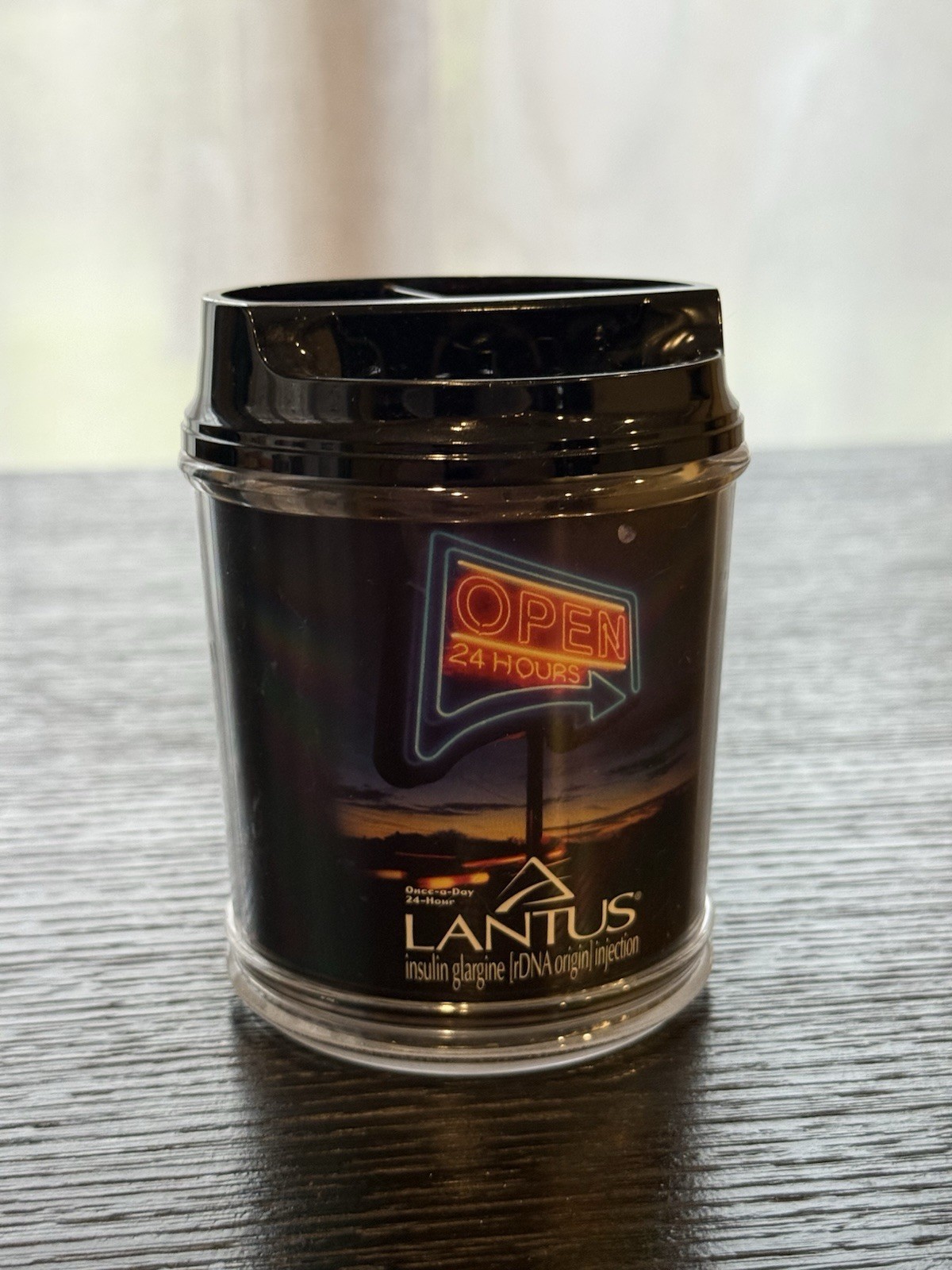 Lantus Pharmaceutical Rep Pencil Pen Holder Office Supply Open 24 Hours