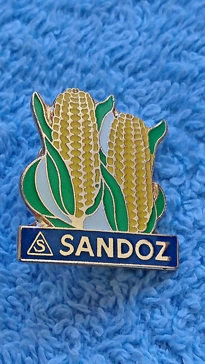 SANDOZ Pharmaceuticals pin LSD Albert Hofmann Logo pin badge CORN