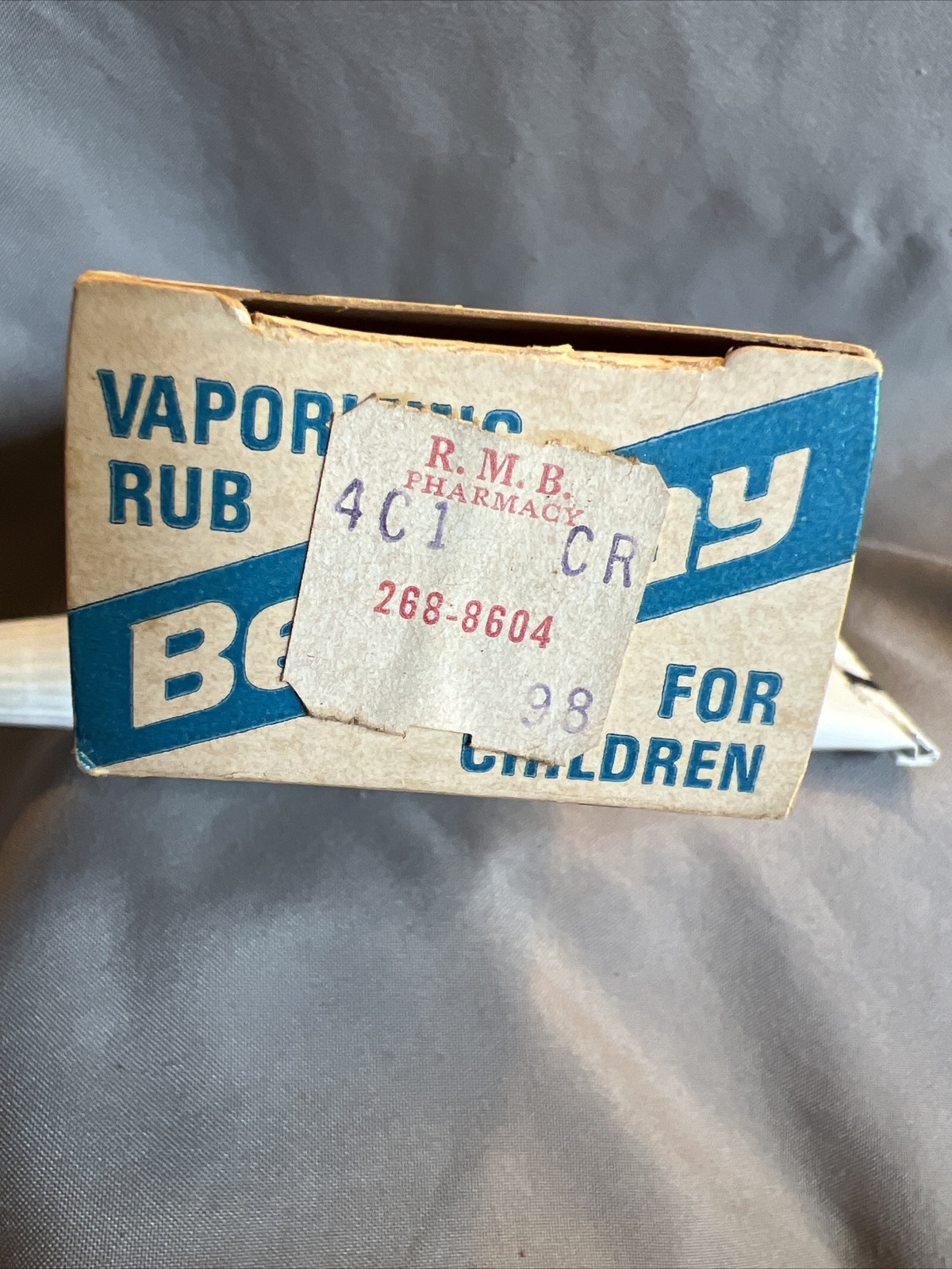 Vintage 1966 Children’s Ben Gay BEN-GAY VAPORIZING RUB in box metal tube NOS