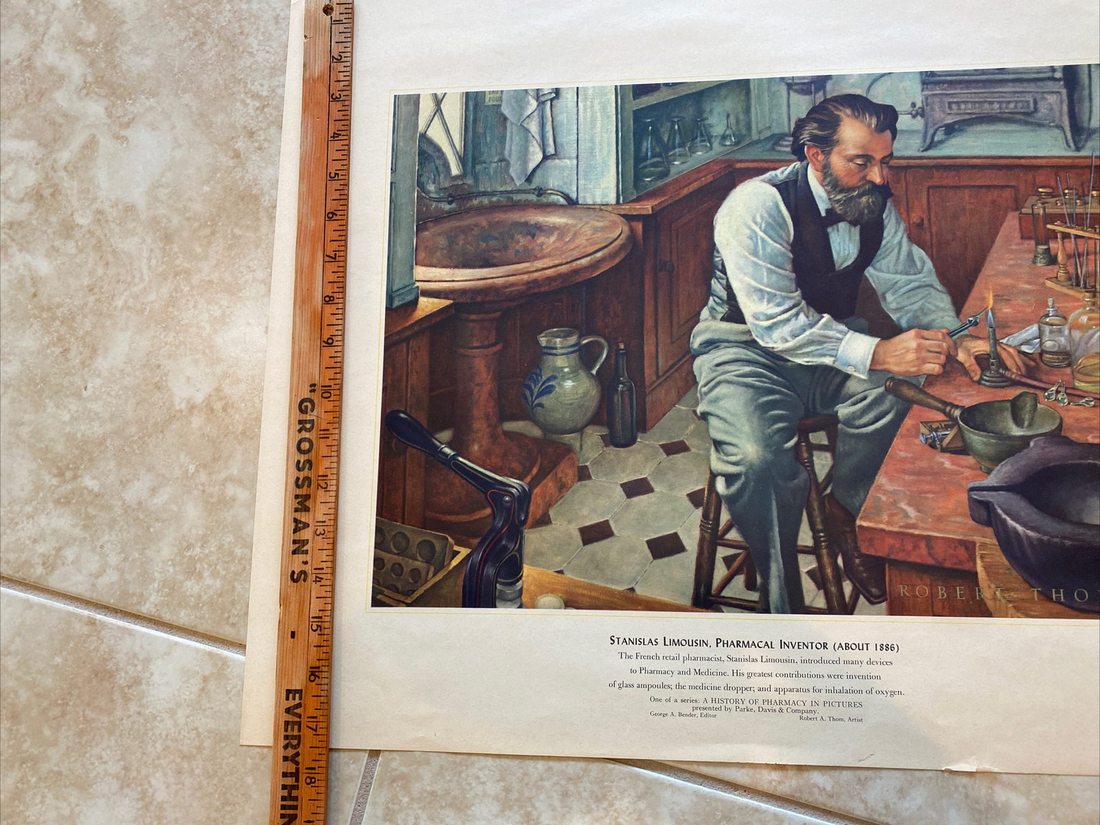 A HISTORY OF PHARMACY IN PICTURES by Parke, Davis & Co. Set of 6 Prints