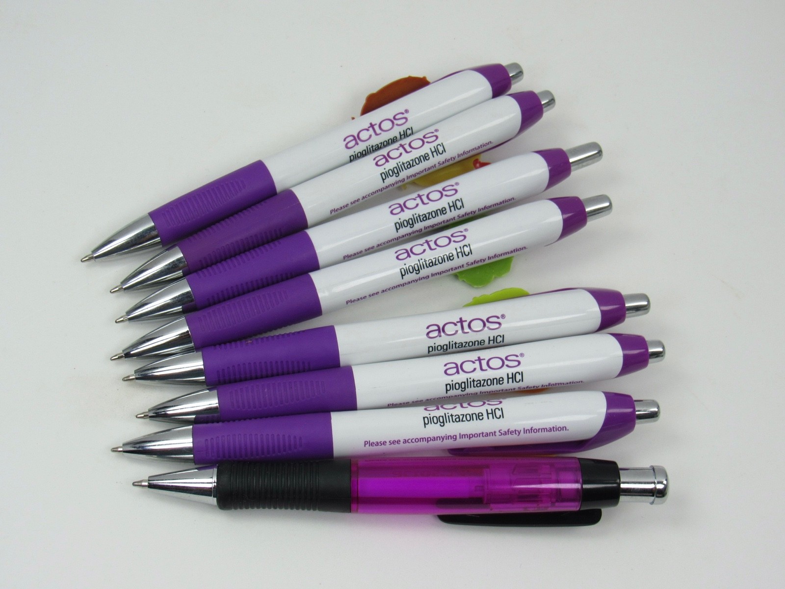 Actos LOT Character PENS, HOLDER CLIPS Drug Rep Pharmaceutical Promo Advertising