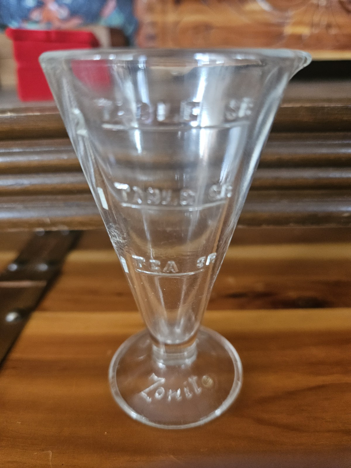 Zonite 2 Tablespoon Glass Apothecary Measuring Cup with Spout