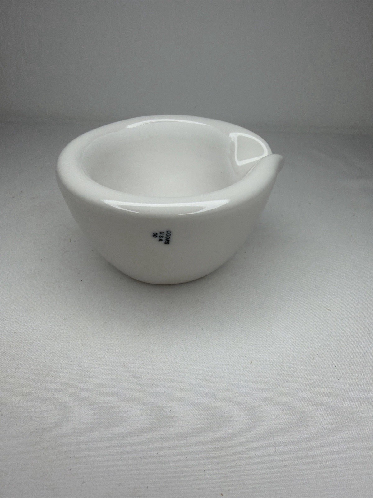 VTG Coors USA 00 CoorsTek 65mL Glazed Porcelain Mortar 3”x2” Pharmacy Apothecary